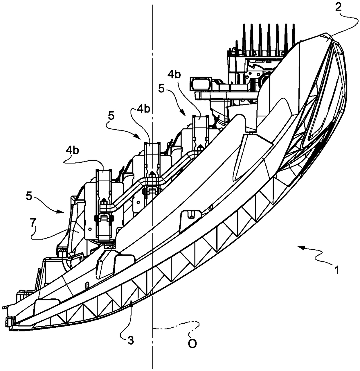 Lighting Device For Vehicles Provided With Rotating Lighting Modules