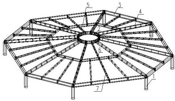 Mounting Method Of Large Span Annular Pressure Ring Single Layer Grid