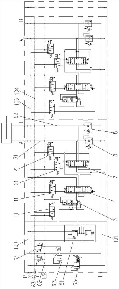 Load Sensitive Multi Way Valve With Load Ports Independently Controlled