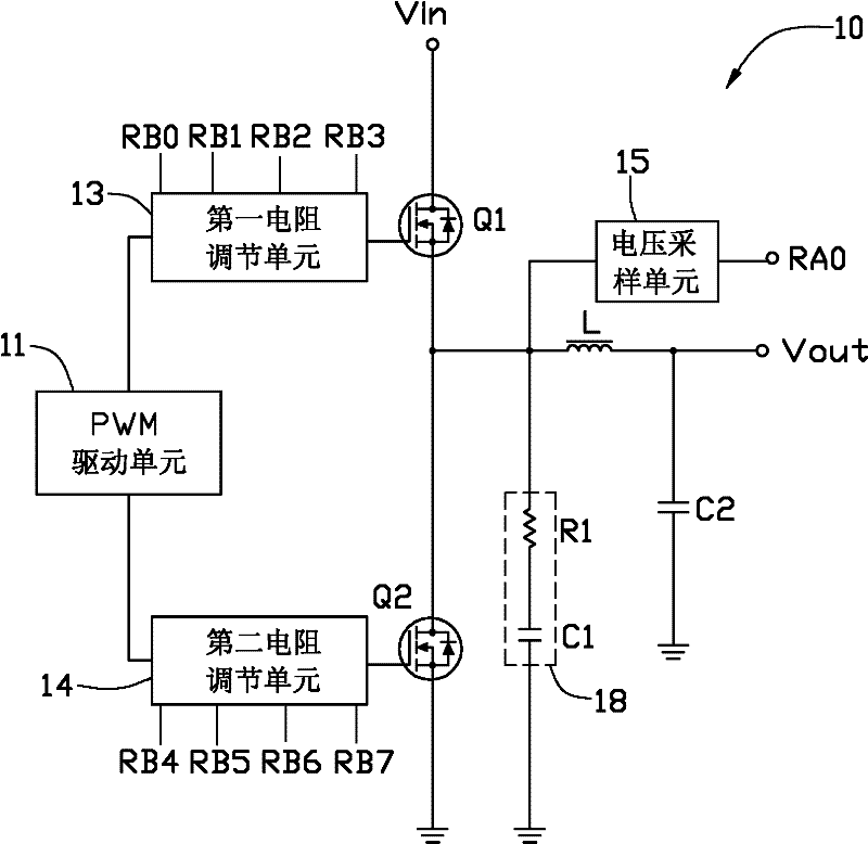 Step-down type conversion circuit
