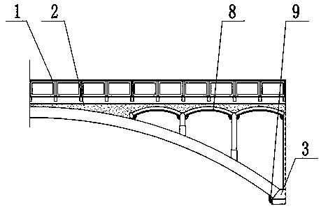 A method for reinforcing a double-curved arch bridge with a corrugated arch plate