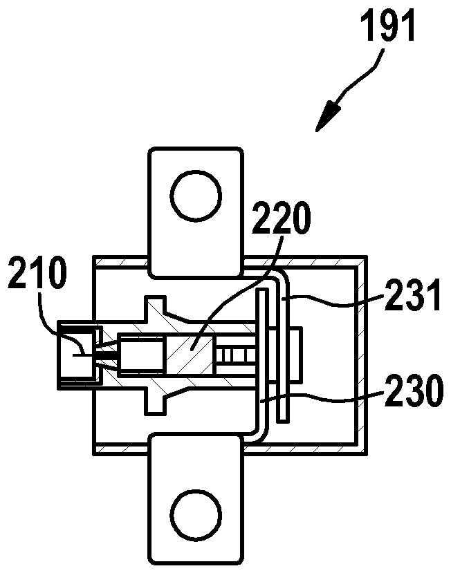 Battery system with a battery for supplying a high-voltage network and at least one switching unit for limiting a residual current flowing across the battery and the high-voltage terminals of the battery and/or for limiting a voltage applied from the battery across the high-voltage terminals of the battery to the high-voltage network and a corresponding method