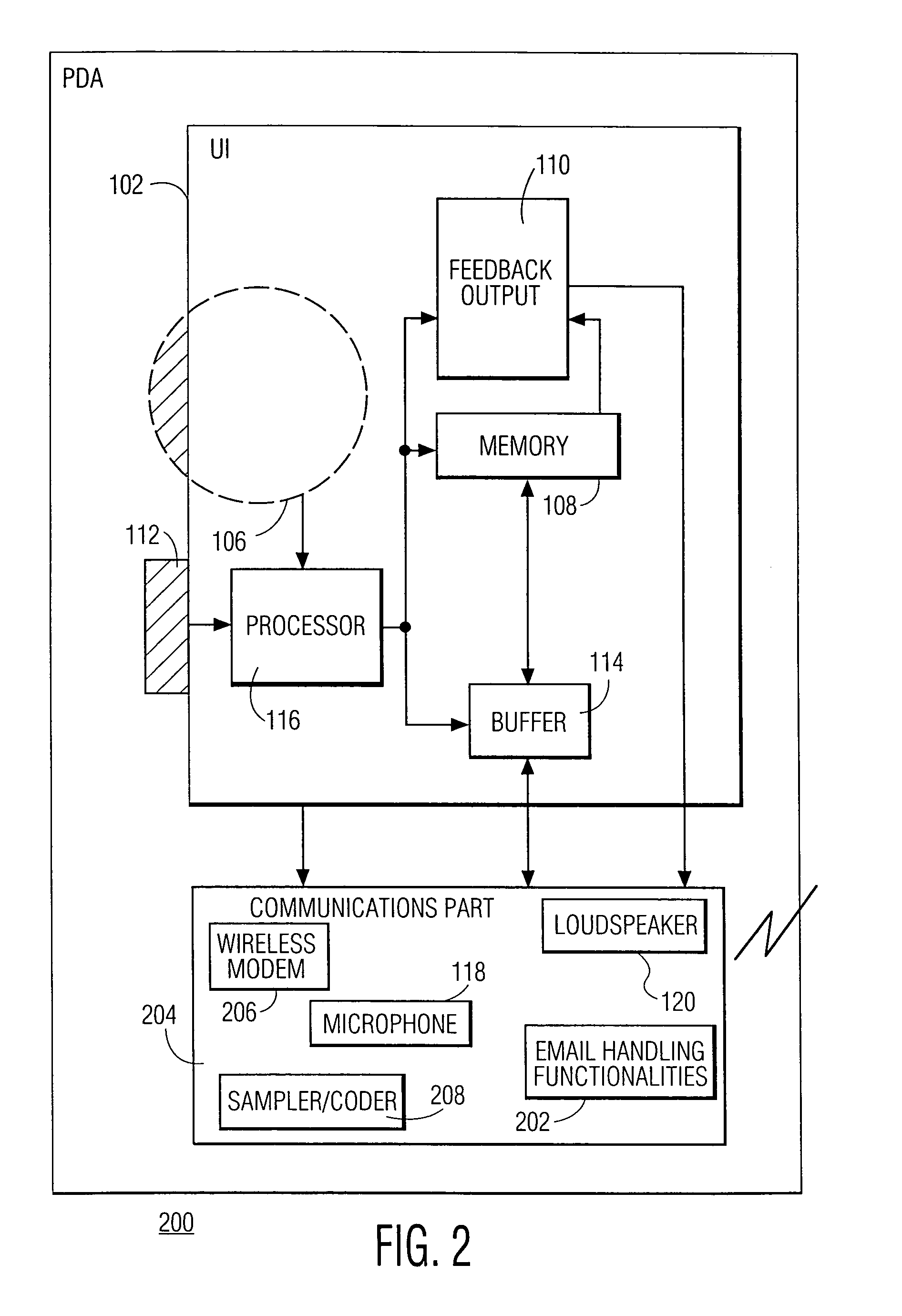 Hand-ear user interface for hand-held device