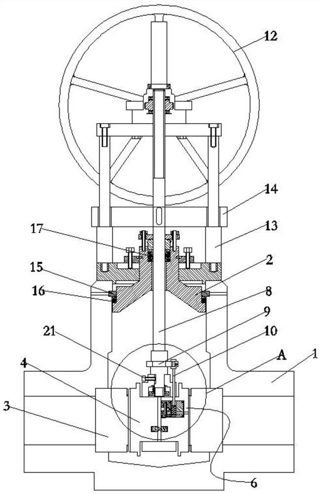 Pilot type parallel double-flat-plate high-temperature and high-pressure gate valve