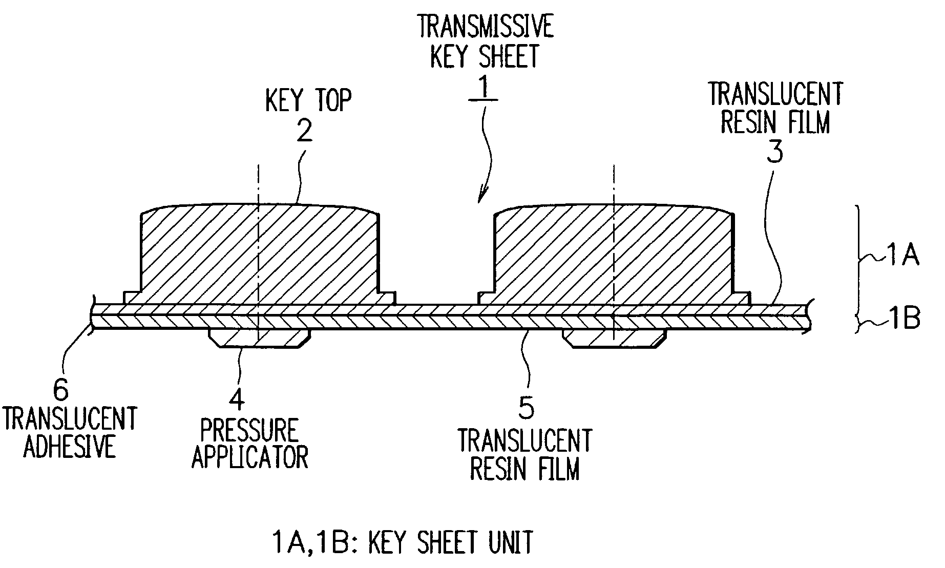 Transmissive key sheet, input keys using transmissive key sheet and electronic equipment with input keys