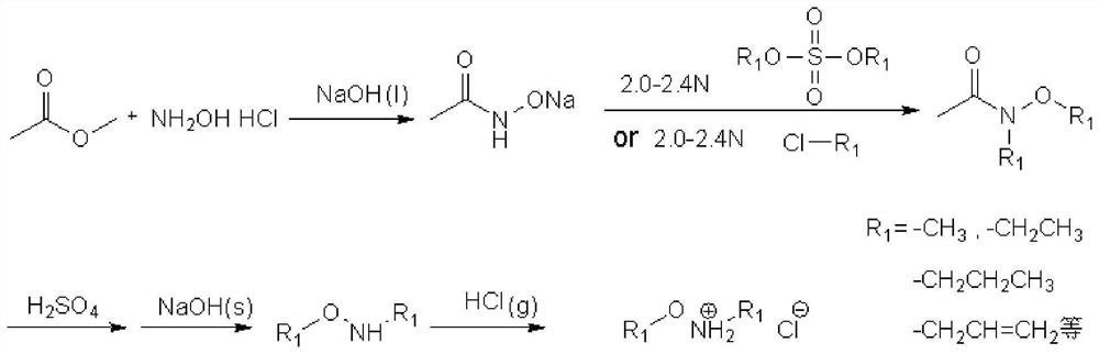 One-pot method for preparing O-alkyl hydroxylamine hydrochloride and N,O-dialkyl hydroxylamine hydrochloride