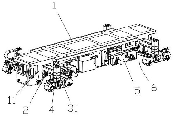 Self-deformation wheel rail type transport vehicle