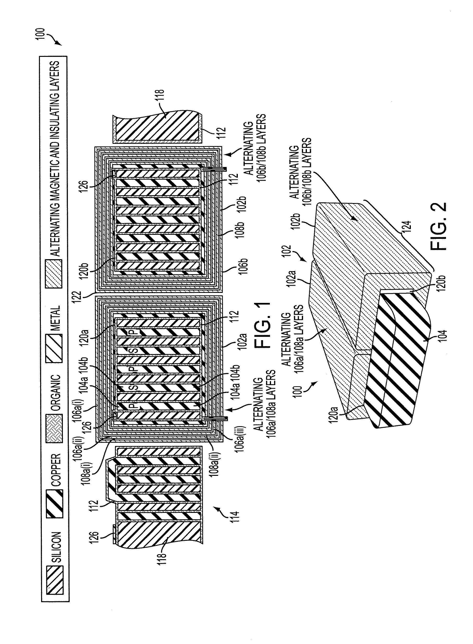 Micro-fabricated integrated coil and magnetic circuit and method of manufacturing thereof