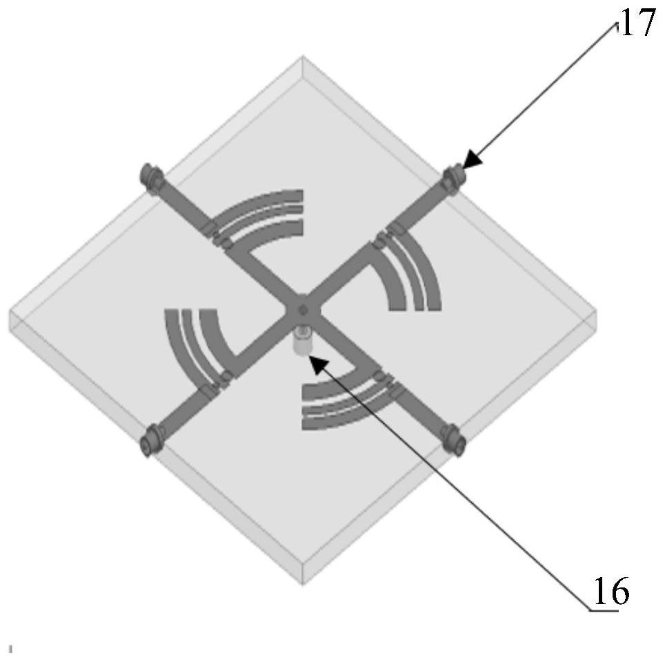 Controllable surface type small four-element four-arm helical antenna array