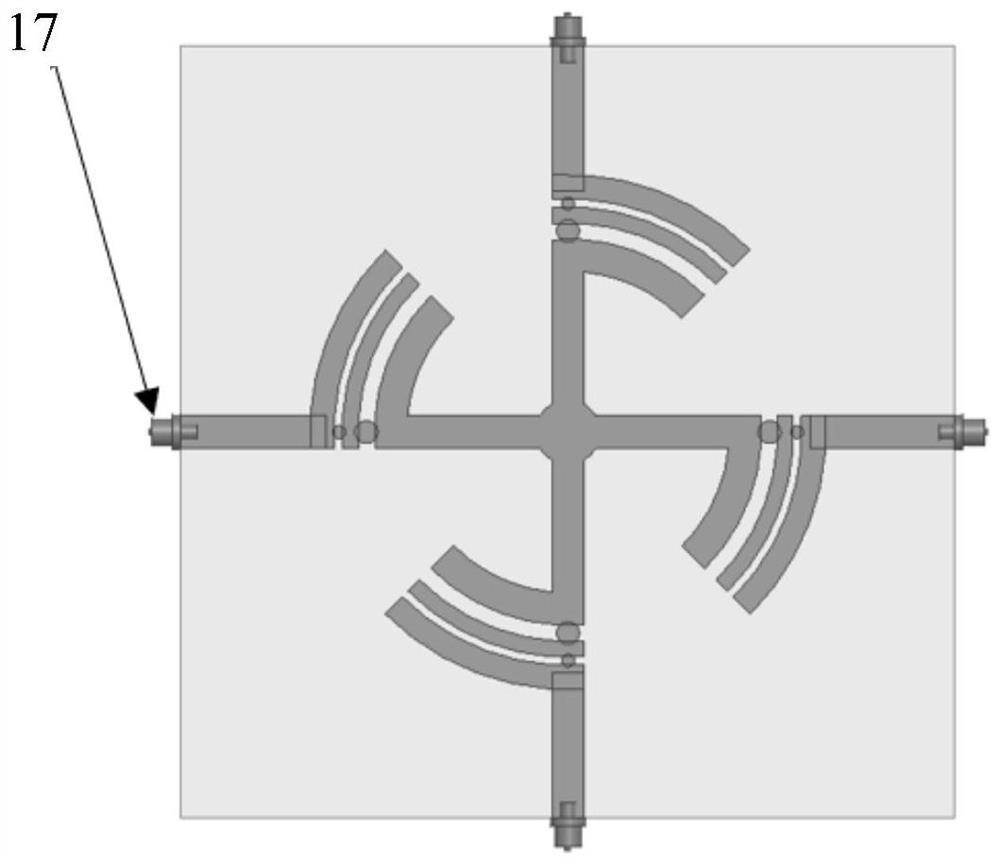 Controllable surface type small four-element four-arm helical antenna array