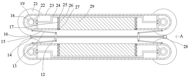 Roller clamping type automobile metal plate repairing equipment