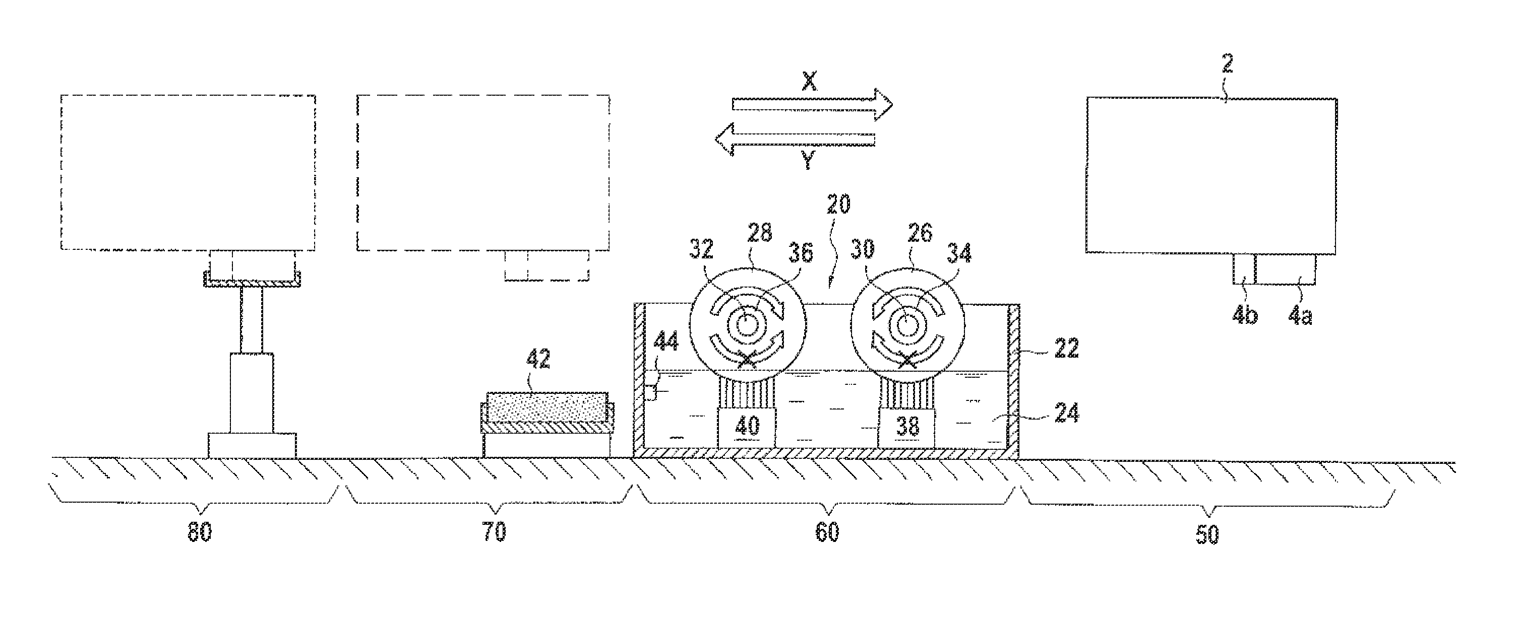 Wiping device for an ink jet franking machine