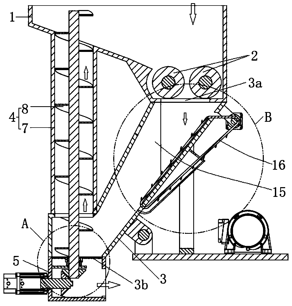 Swing type cyclic crushing device for solid waste and crushing method thereof