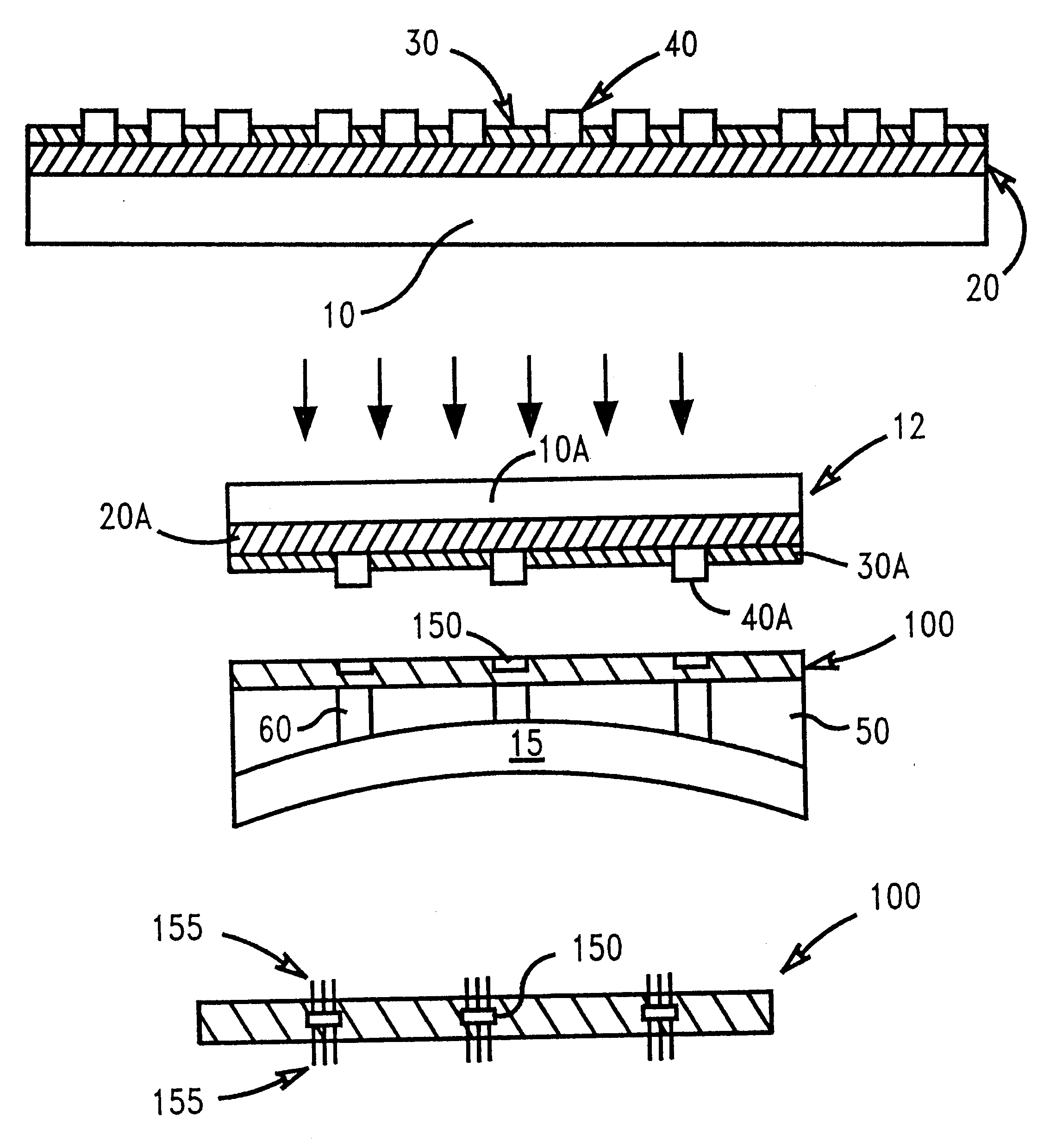 Method of interconnecting electronic components using a plurality of conductive studs