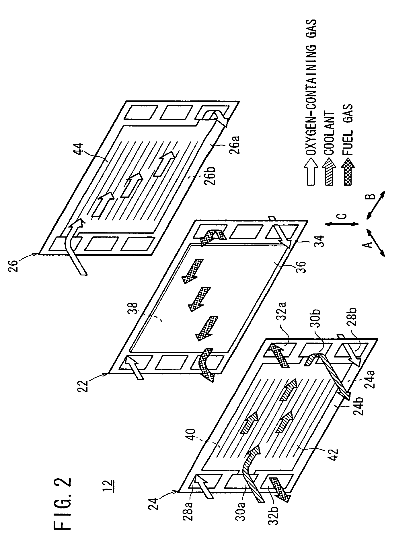 Fuel cell stack with power collecting terminals