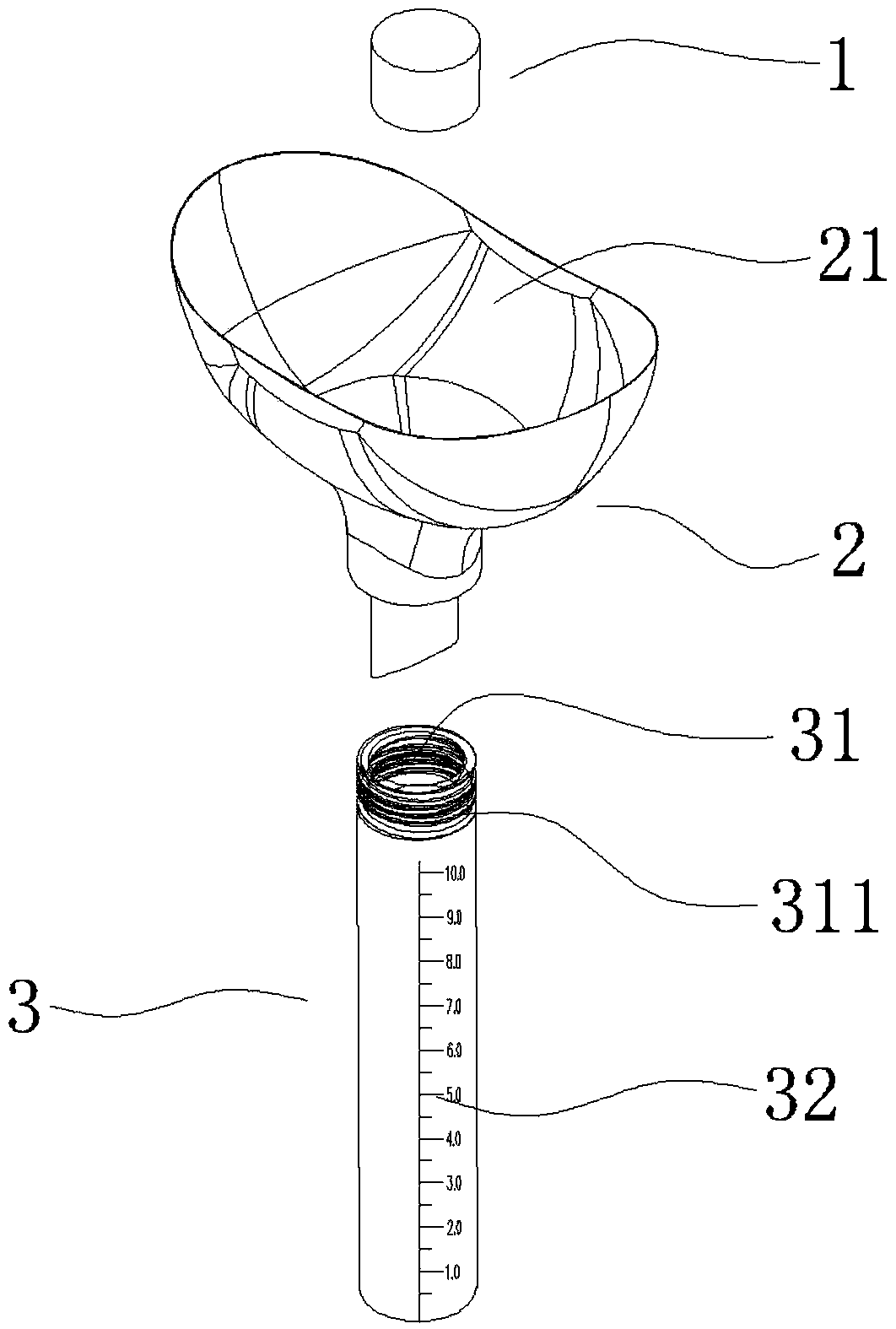 Disposable urine analysis container and use method