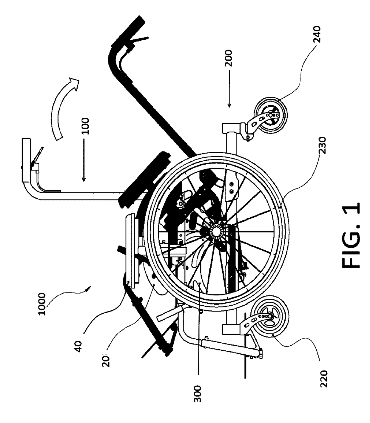 Mid-wheel tilt-in-space manual wheelchair with constant shoulder position