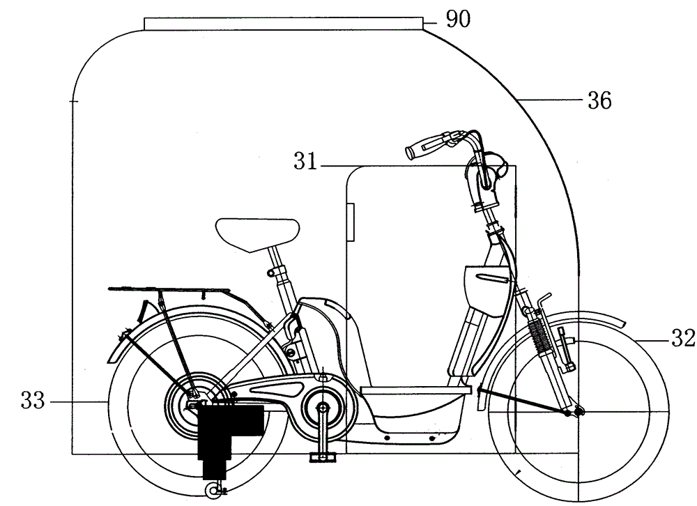 Two-wheeled automobile with electric rising and falling bracket