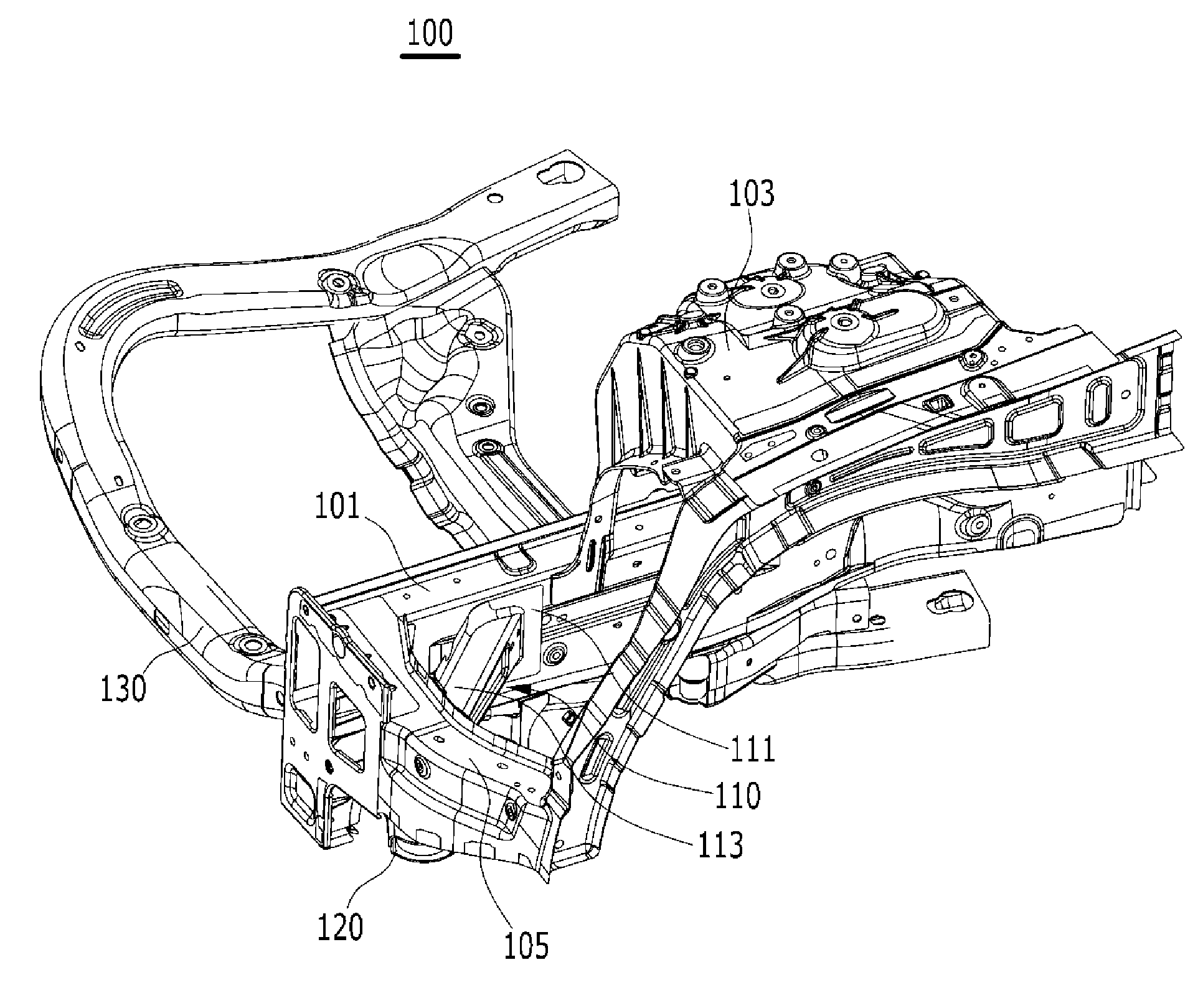 Structure for absorbing frontal collision energy of vehicle