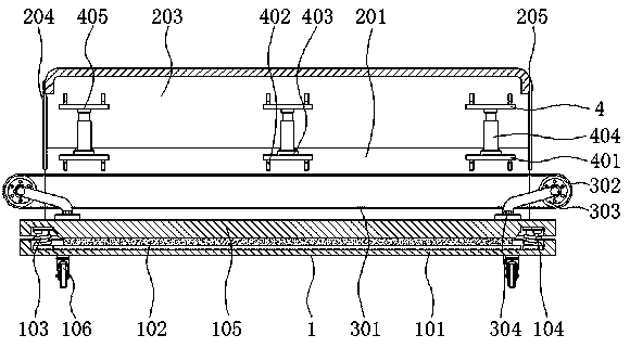 Transmission device with dust-proof structure for flexible pasting film production