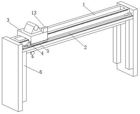 A crane with slide rail anti-skid function