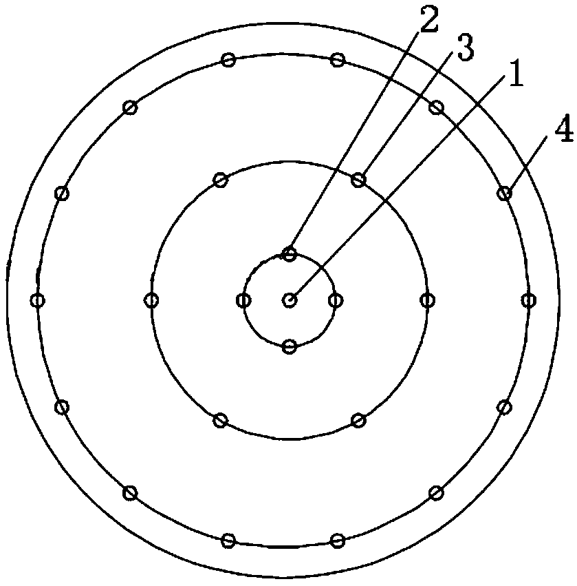 Blasting method for bridge cylindrical pile base with pile base diameter of 1.7-1.9 m