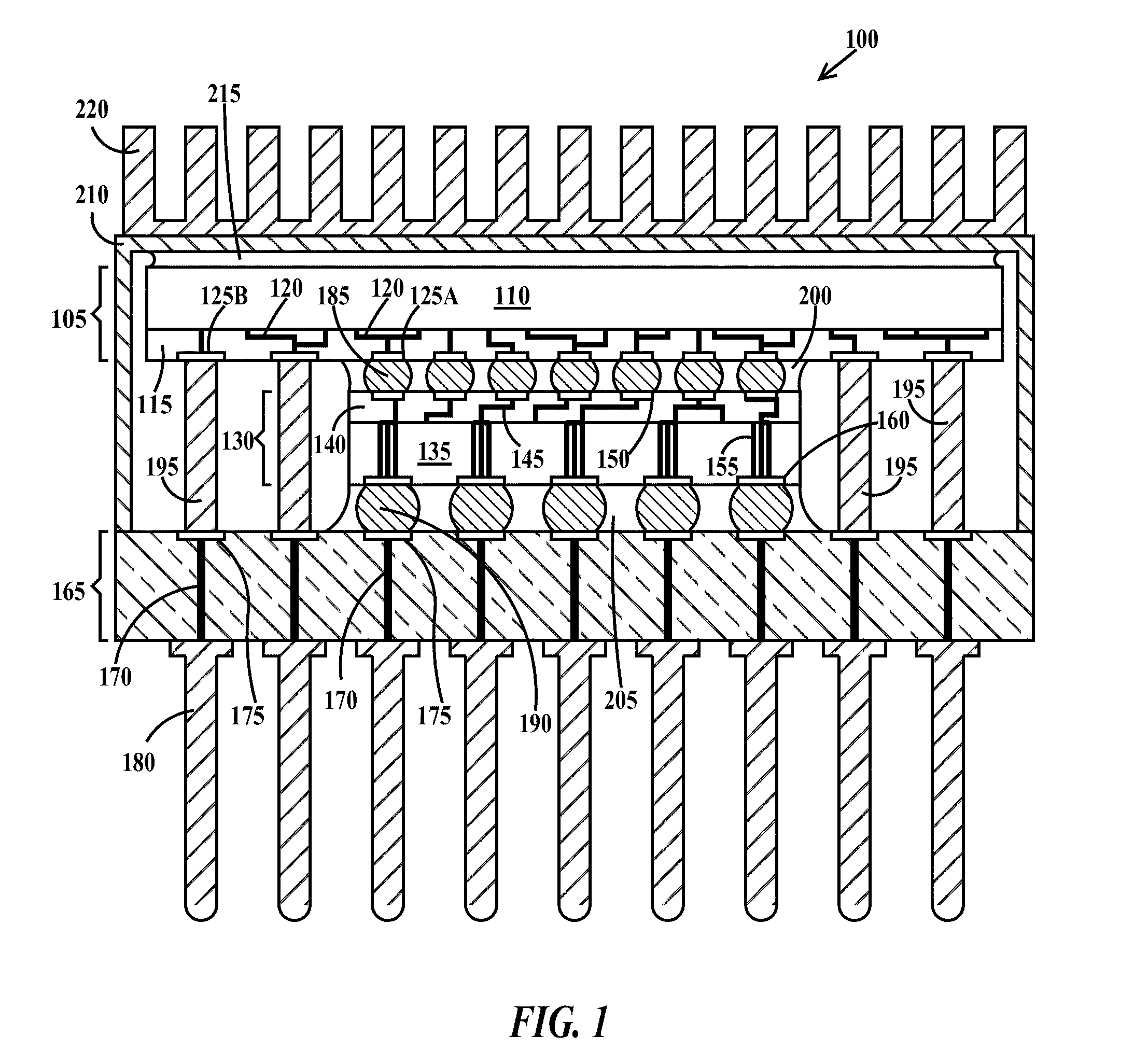 Stacked multi-chip package and method of making same