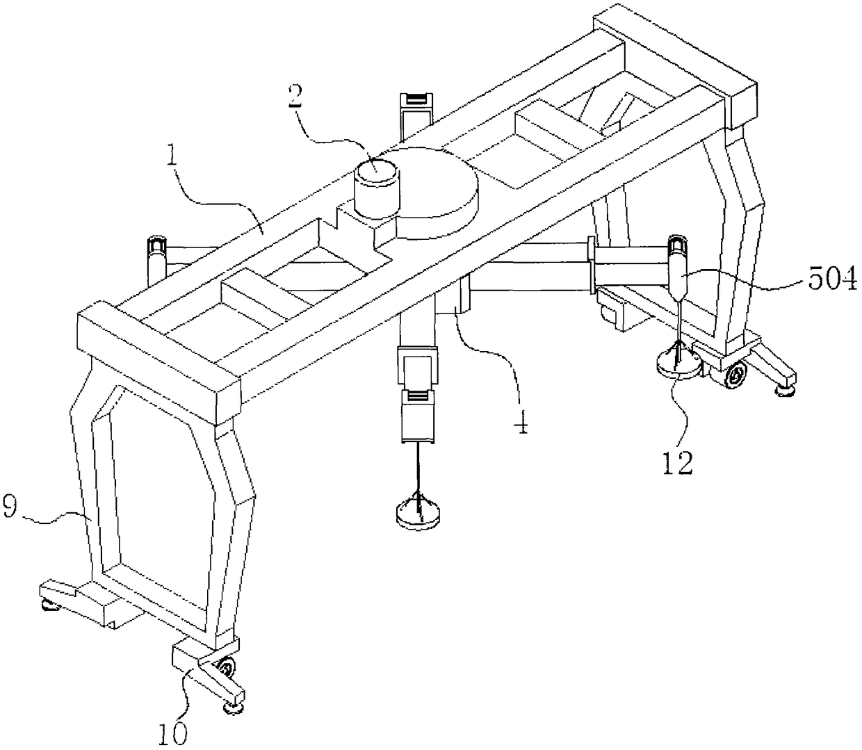 Moveable hoisting machine and construction method thereof