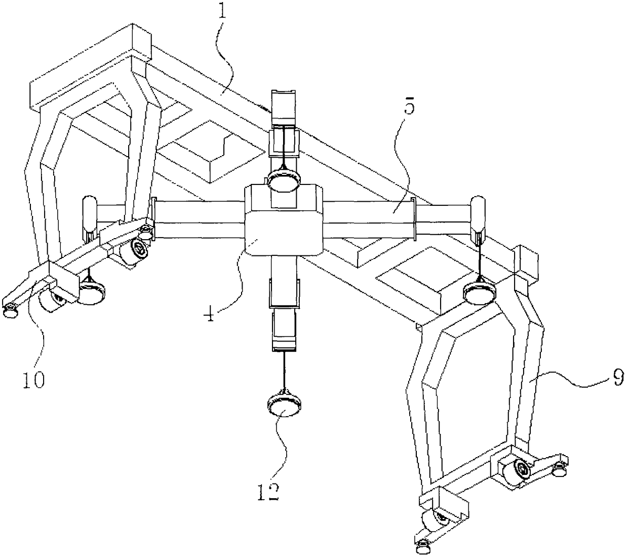 Moveable hoisting machine and construction method thereof