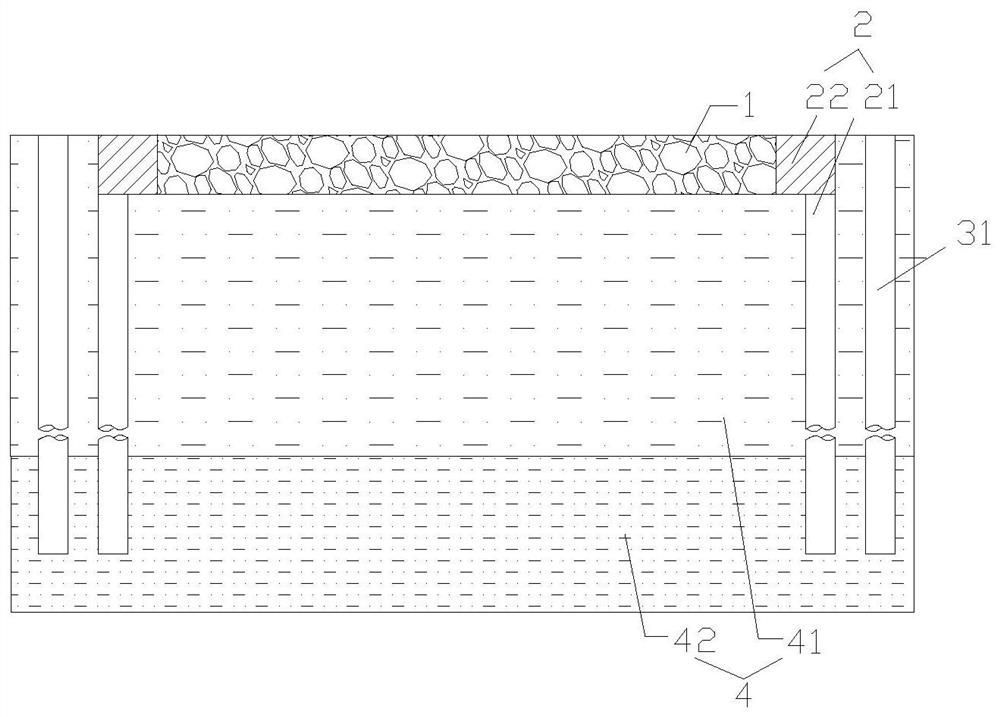 Reinforcing structure used for beam column type bracket base and construction method