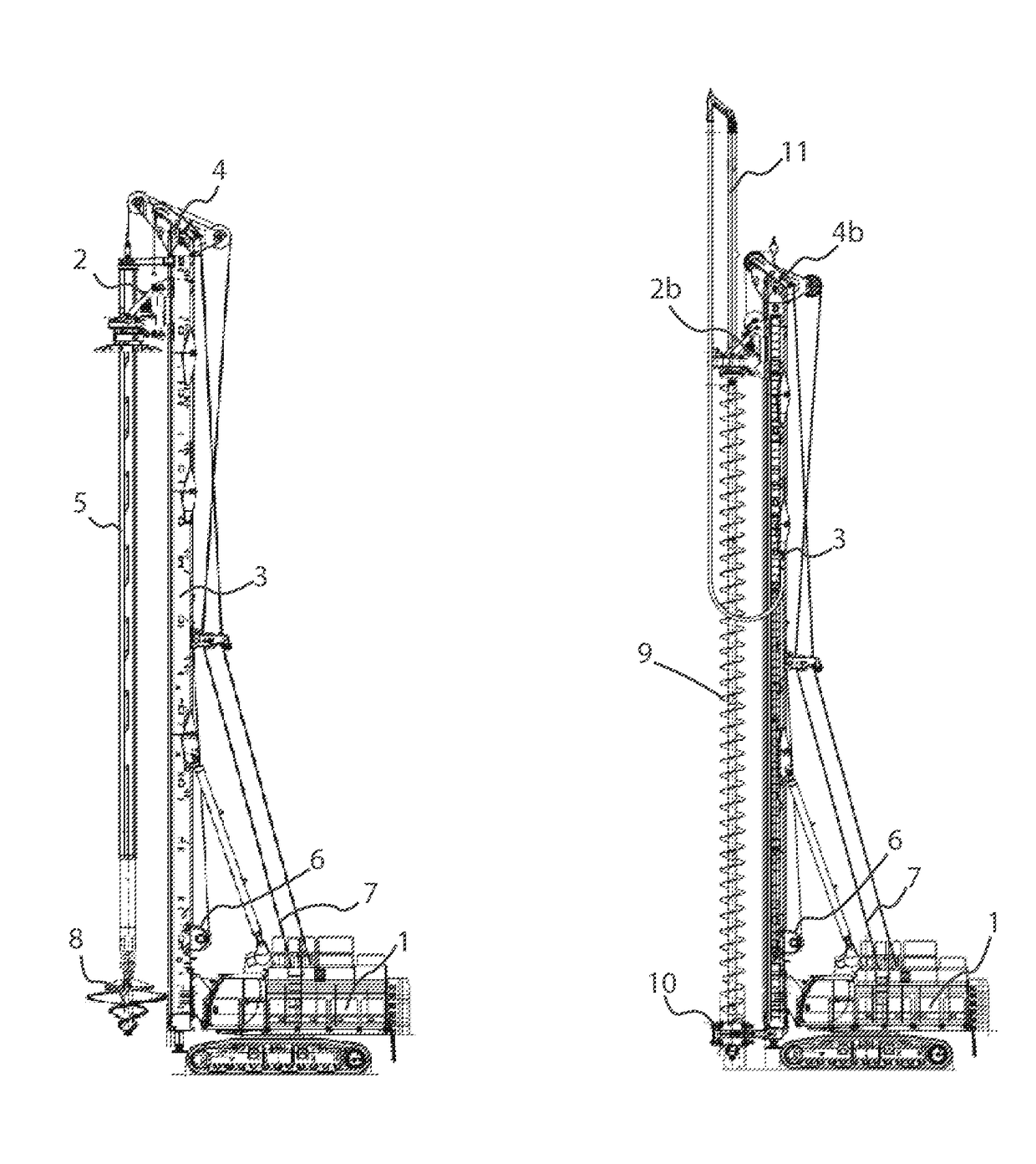 Modular assembly for handling excavating equipment for excavating machines, excavating machine, method for converting  the excavating configuration of an excavating machine