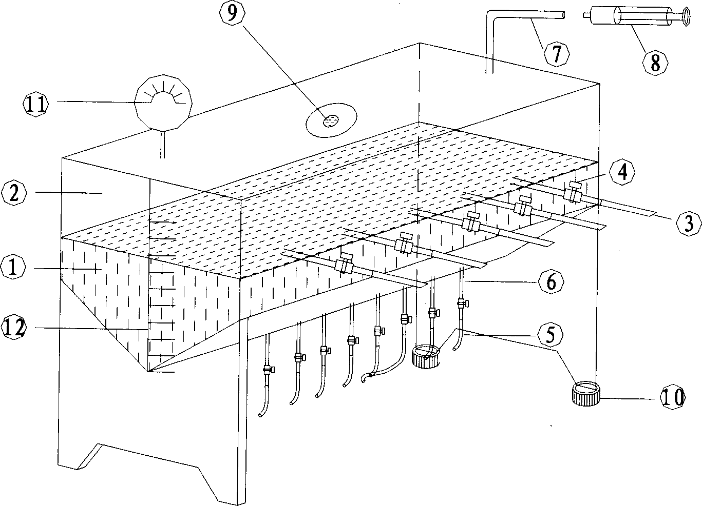 Buffered split flow device in use for electrophoresis of free stream