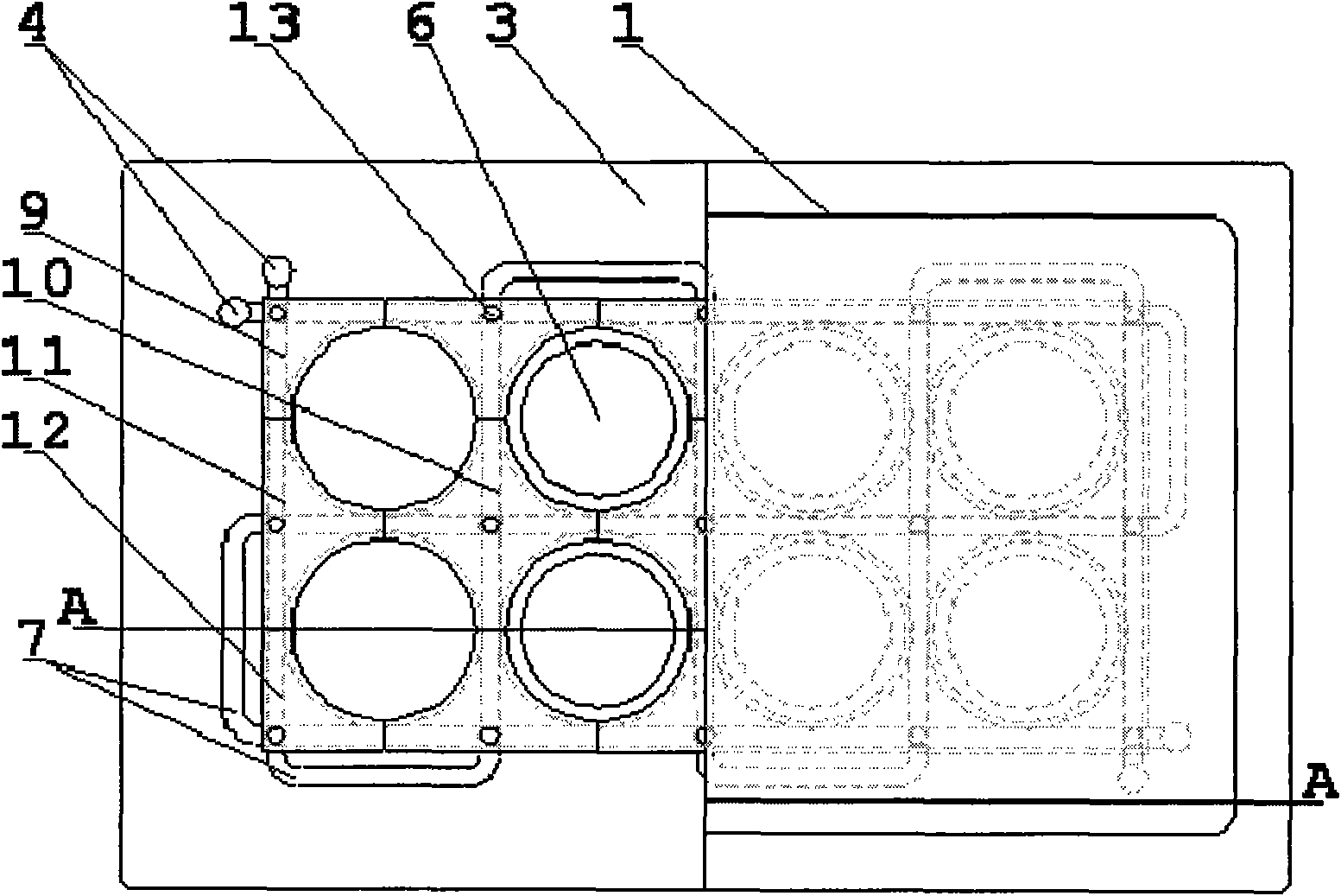 Array solid hydrogen storage and discharge device