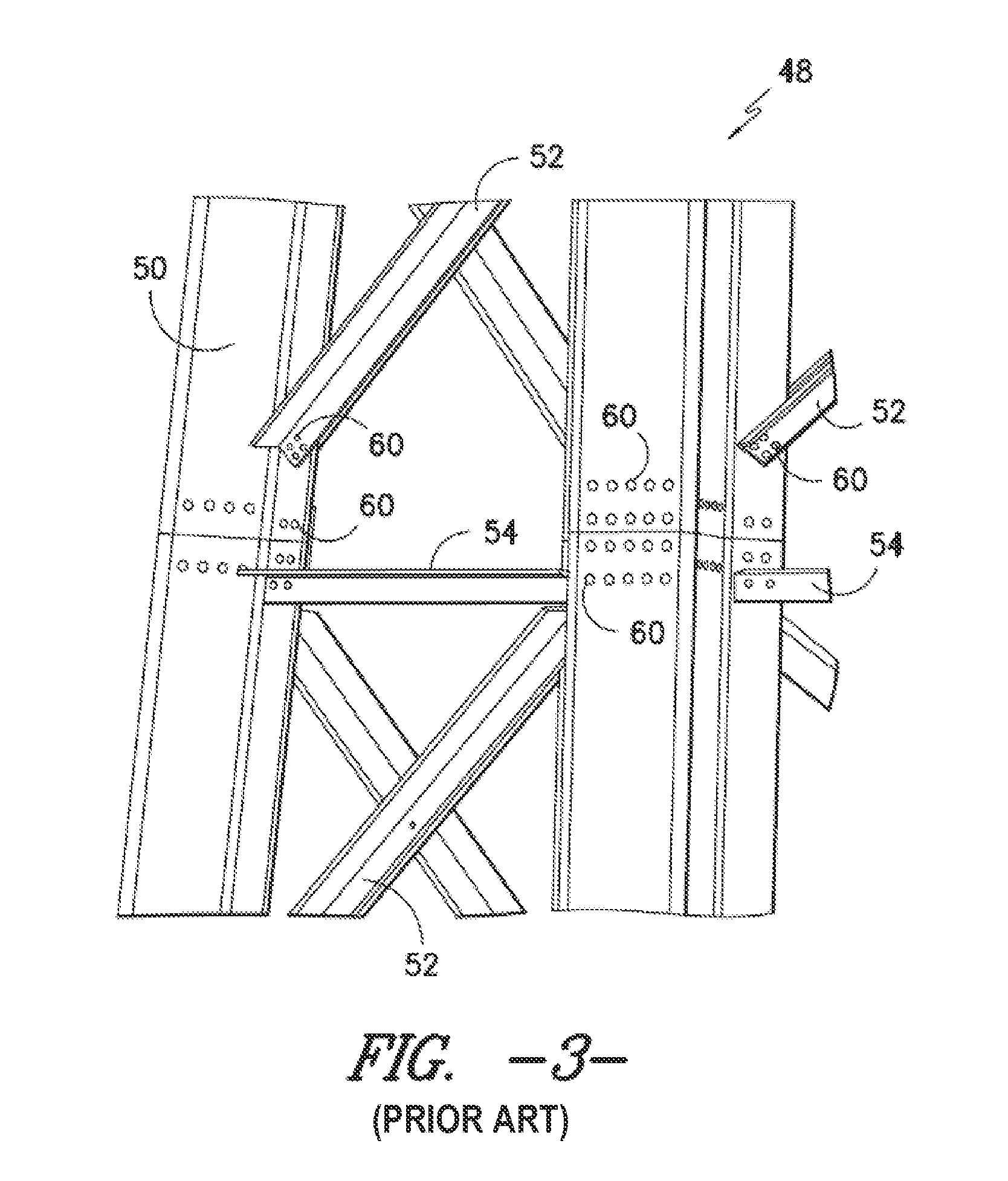 Lattice tower assembly for a wind turbine