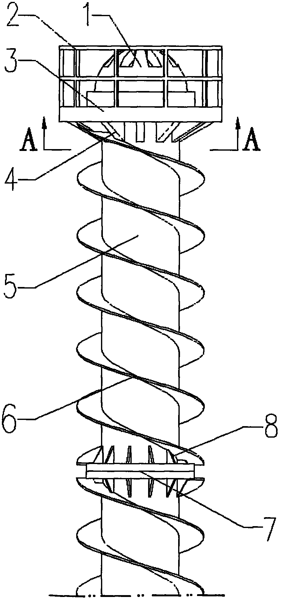 Chimney with spiral flow guide plate on outer wall