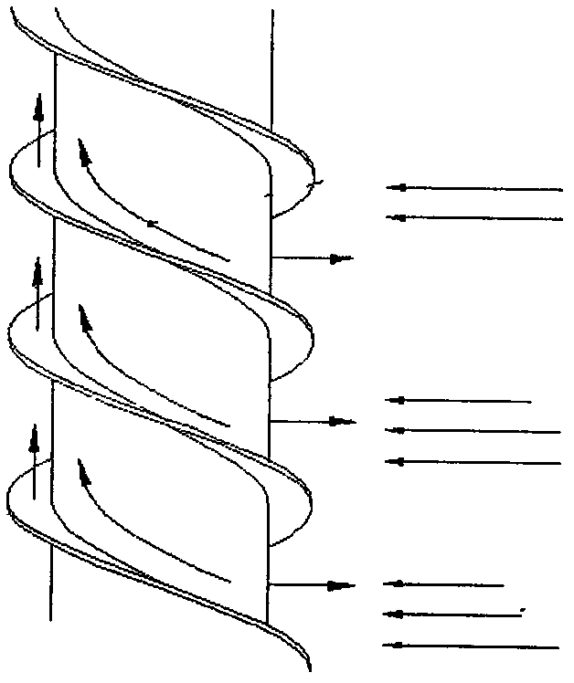 Chimney with spiral flow guide plate on outer wall