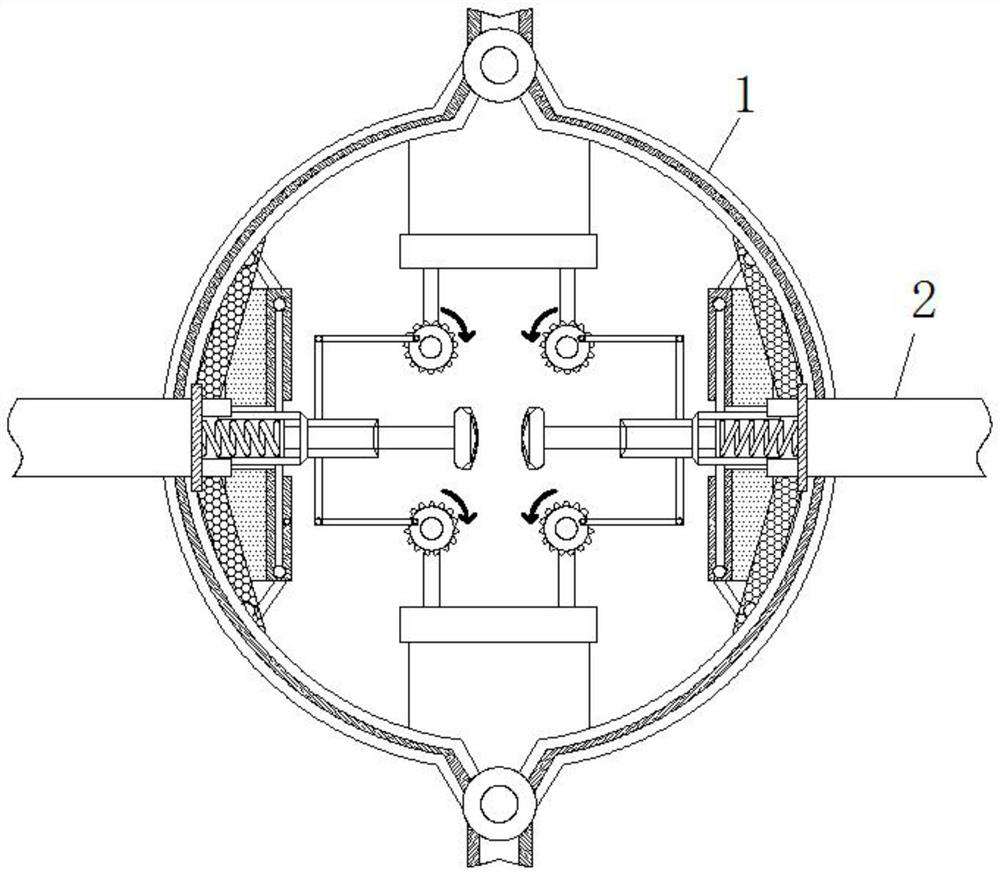 A double-axis centering LED lamp foot automatic cutting device