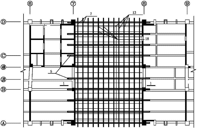 High-altitude long-span overhanging corridor type reinforced concrete structure and construction method