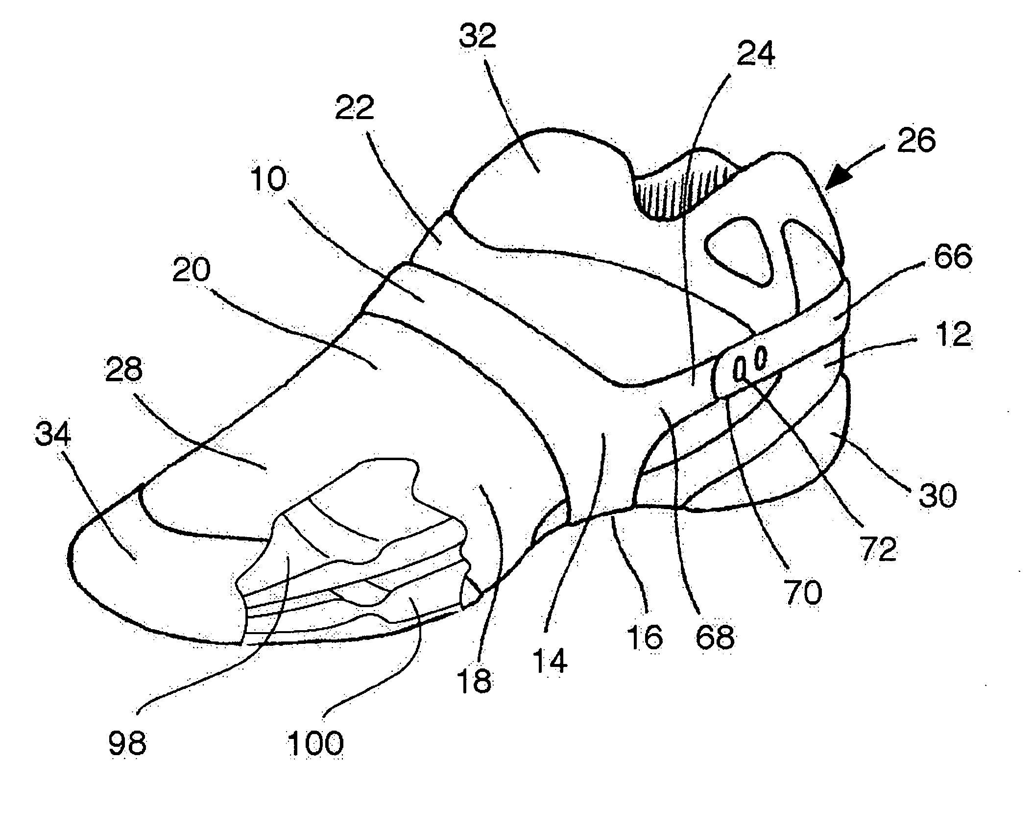 Athletic footwear and the like with integral supinator device