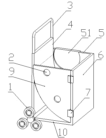 Hand buggy device capable of climbing stairs and carrying water buckets
