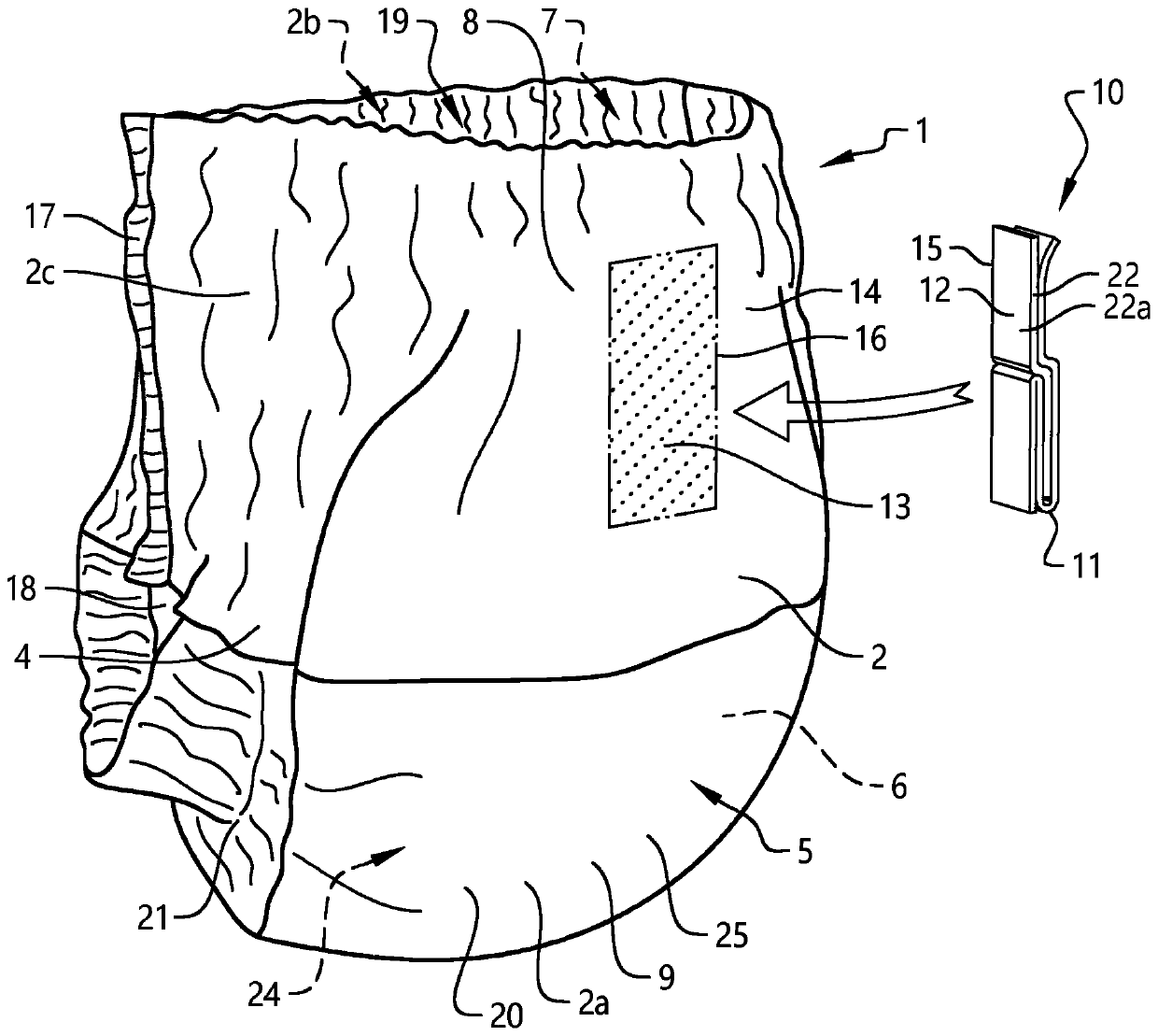 Pant-type absorbent article with a disposal tape