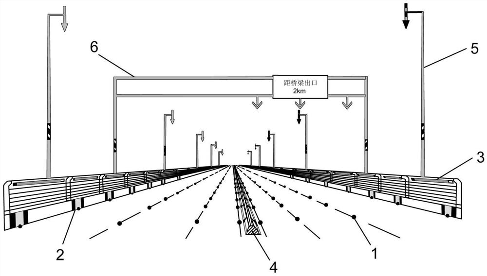 A sight-guiding system for low-level lighting on super-large bridges on urban expressways in foggy areas
