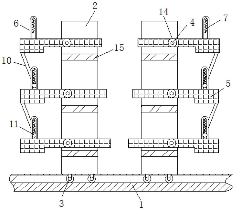 A shelf that arranges and classifies goods according to their size