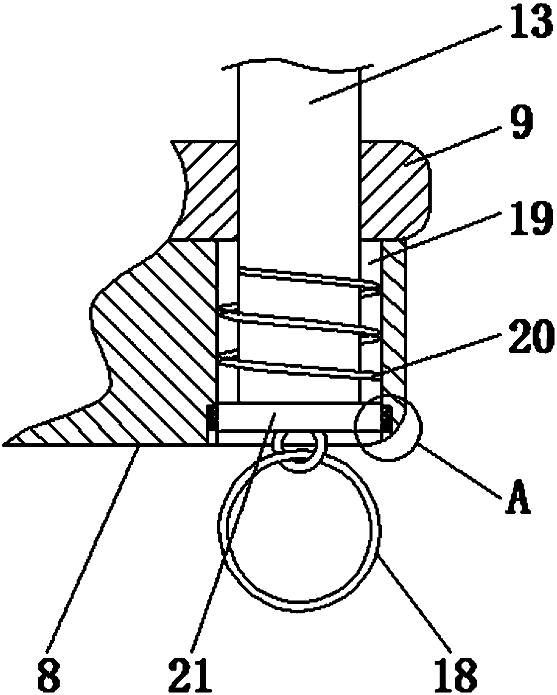 Filter membrane clamping device with self-locking and damping functions