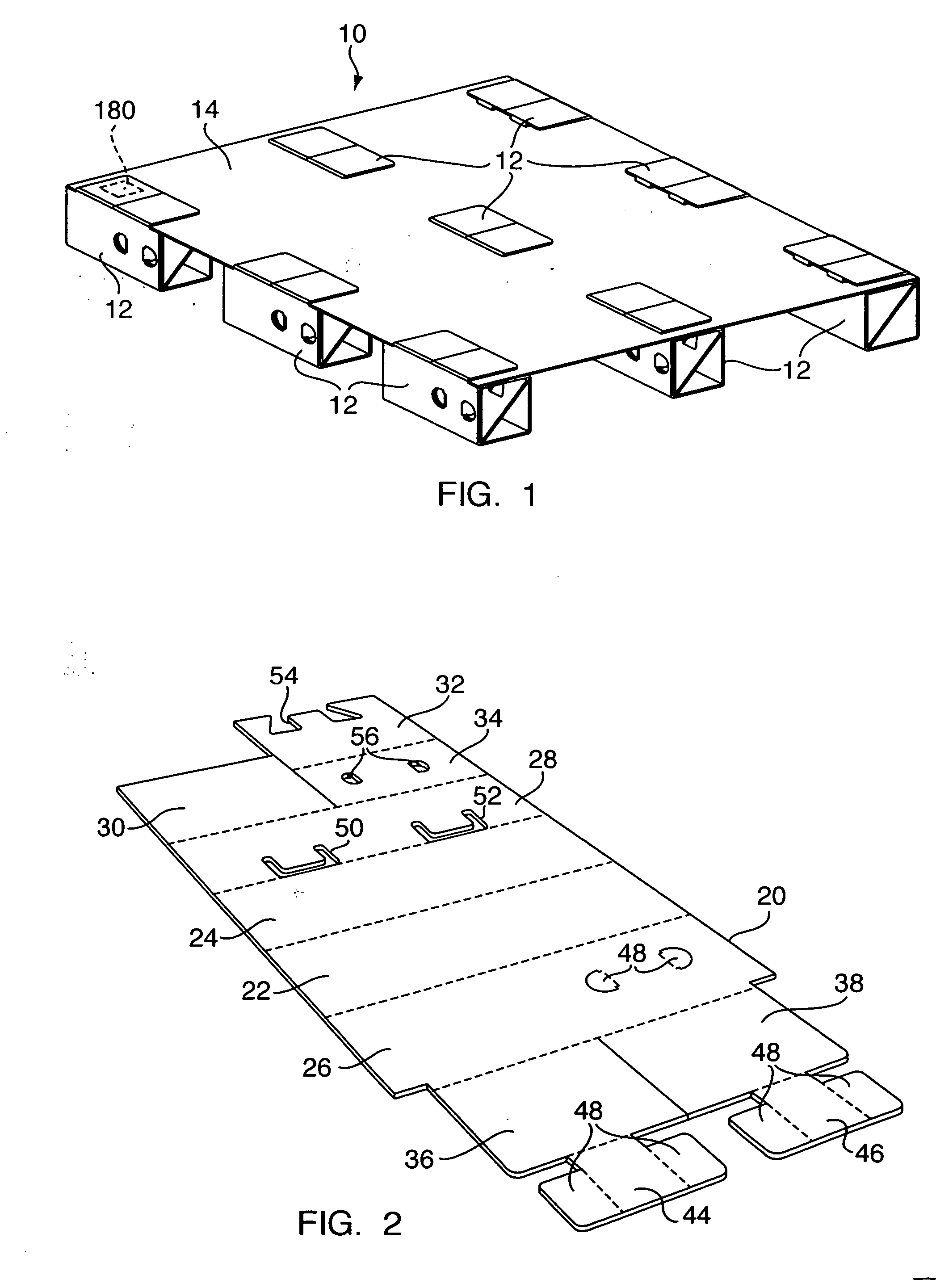 Foldable support leg and pallet assembly formed therefrom