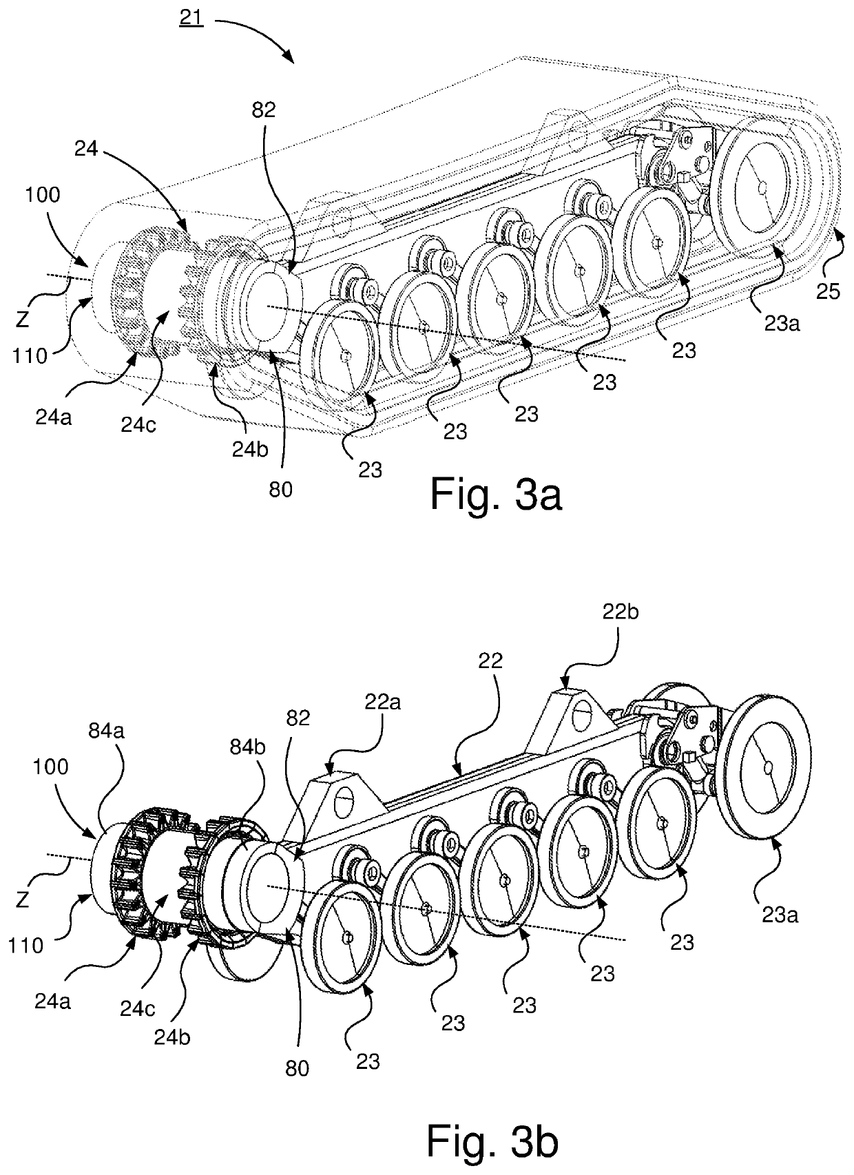 Tracked vehicle having motor coaxially arranged with drive wheel