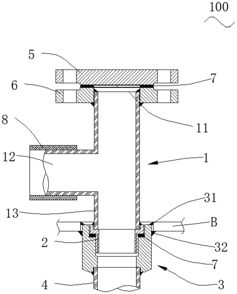Drainage device of marine sanitary unit and manufacturing method thereof