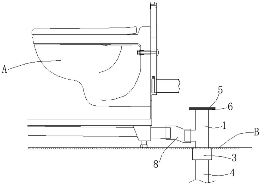 Drainage device of marine sanitary unit and manufacturing method thereof