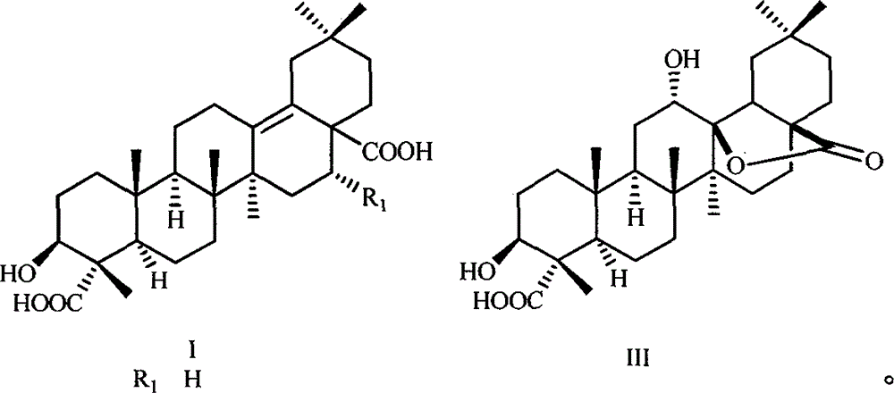 Oleanane-type pentacyclic triterpene compound of Xiacao, pharmaceutical composition containing the compound and application thereof