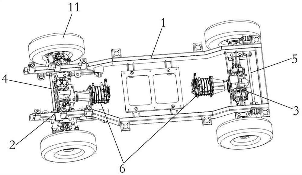 Electric vehicle chassis assembly and mining electric vehicle